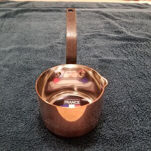 Baumalu copper pan 4 1/4" with cast iron handle new made in France tin lined